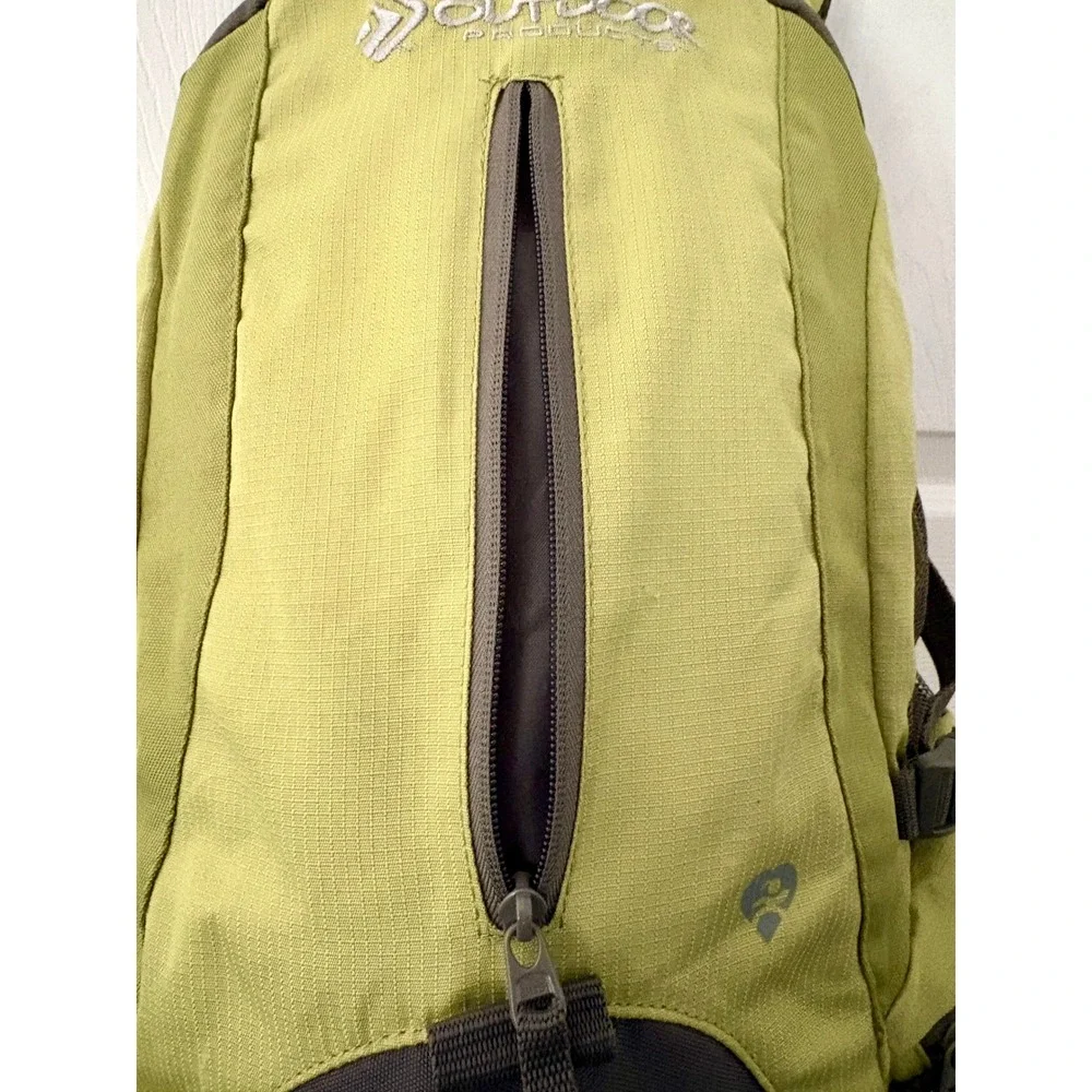 Outdoor Products Backpack Lime Green Ripstop Nylon Hiking School Bag 18in